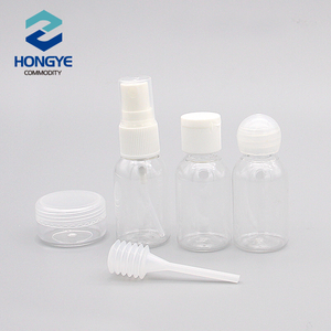 Custom 4 pack plastic pet empy lotion spray travel bottle set