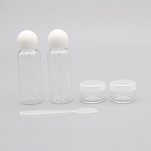 Custom 4pcs plastic pet empy lotion spray travel bottle set