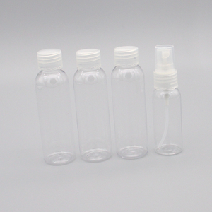 Custom 4 pack plastic pet empy lotion spray travel bottle set