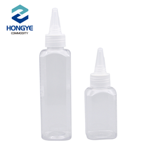 80 150ml Plastic Pet Graduated Square Bottle with Nozzle Cap