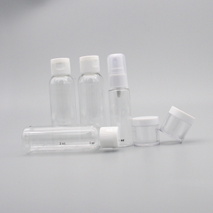 Custom 6pcs plastic pet empy lotion spray travel bottle set