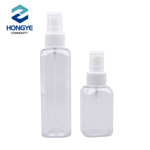 80 150ml Plastic Pet Graduated Square Bottle with Mist Sprayer